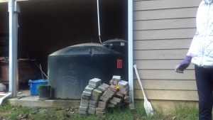 1100-gallon cistern used to capture rainwater