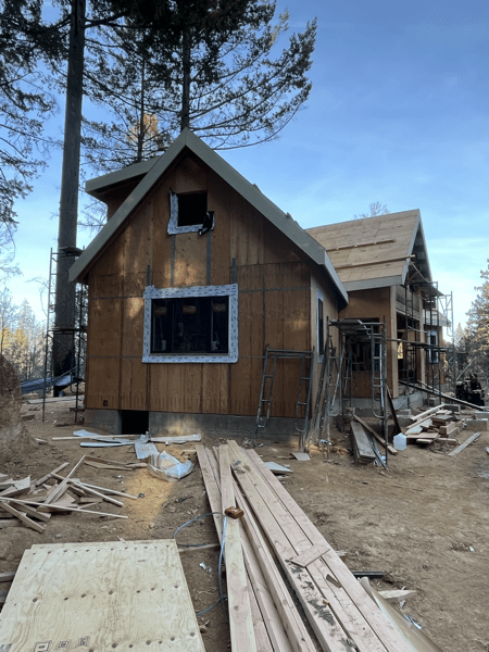 west end of ADU with windows installed